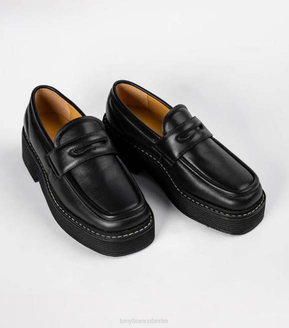 Slipper| de Tony Bianco Frauen Freizeitschuhe aus Granit schwarzes Nappaleder 4624592